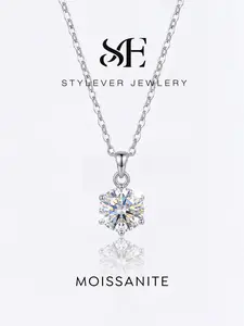 1 Pc Classical Six Prong Jewelry with 1.0ct Synthetic Moissanite for Women Party Copper Fine Jewelry