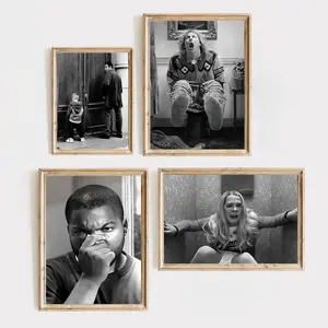 Modern Black And White Comedy Movie Poster Canvas Wall Art Vintage Hollywood Glamour, Indoor Use for Living Room, Dorm, Or Bathroom Decor