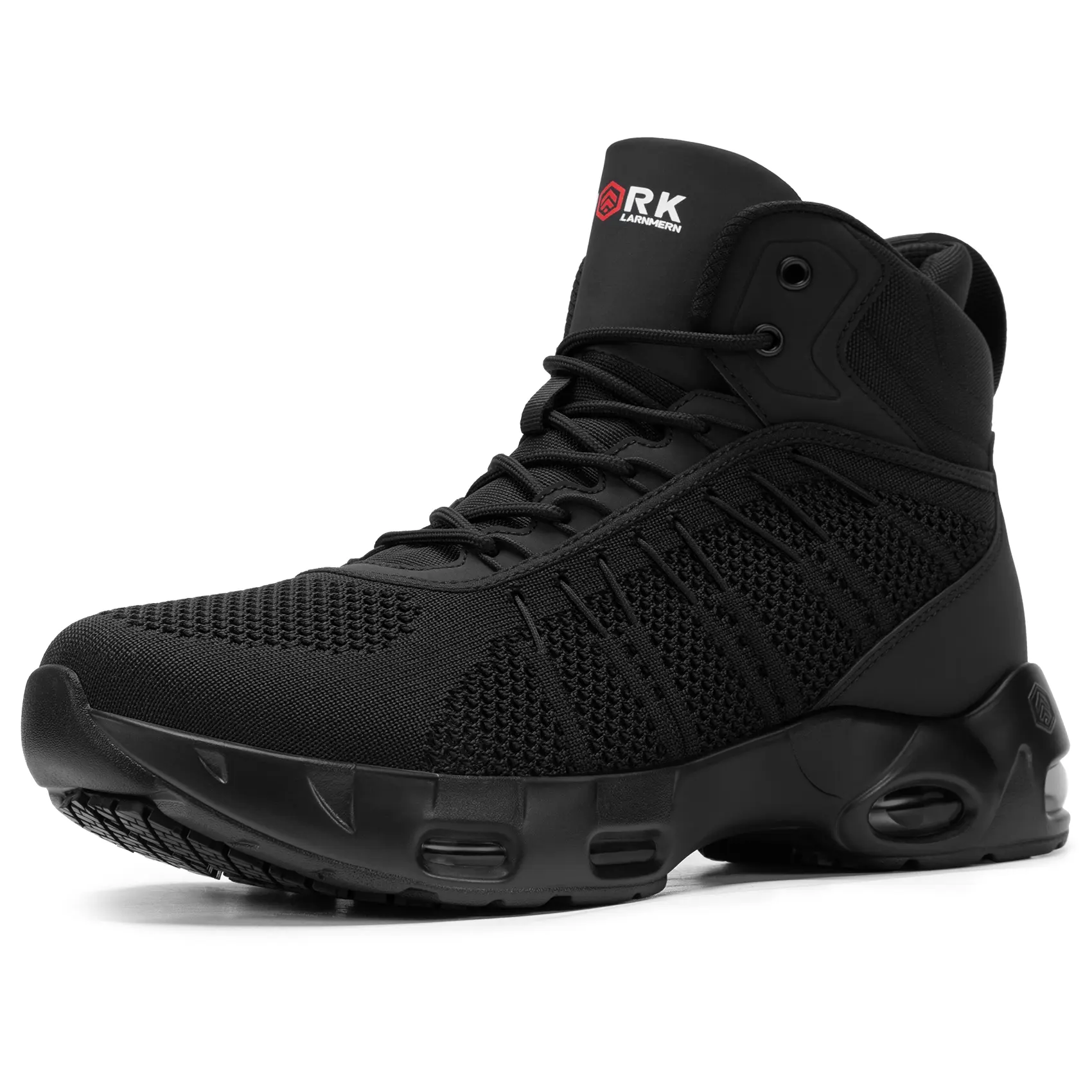 【BackToSchool】Men’s Summer Breathable High Top Slip Resistant Work Boots, SRC Anti-slip Rubber Outsole, Dual Shock Absorbing Air Cushion, Multi-layer Sponge Ankle Support,  Easy Clean All Season Shoes for Warehouse, Camping & Housework Daily Wear, Walking