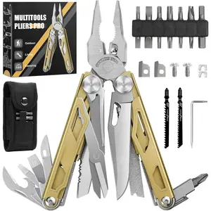 Multitool Pliers Pro BI2045, 31-in-1 Stainless Steel Multi Tool with Replaceable Wire Cutters and , Foldable Heavy-duty Multitool Set with  and  for Hiking Camping Repair