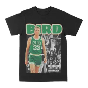 Larry Bird Graphic Tee, Y2K Rap Streetwear T-Shirt, Unisex Crew Neck, Vintage Hip-Hop Graphic, Sports Style, Casual Cotton Fit