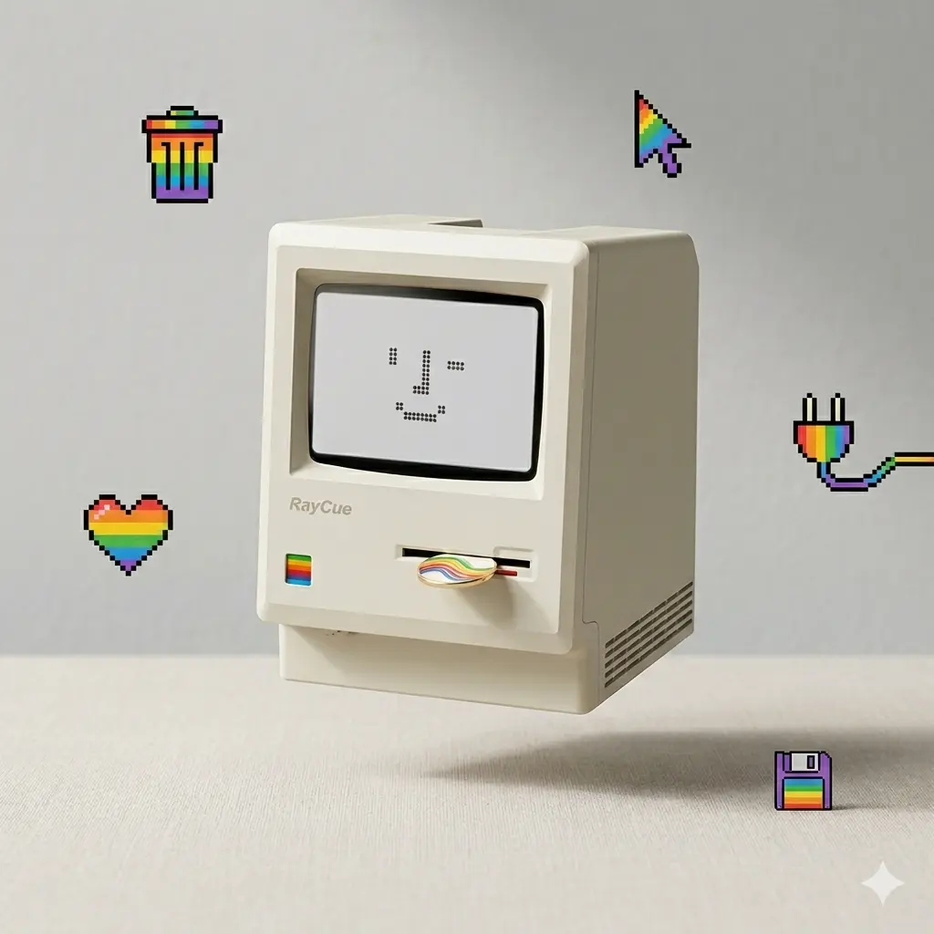 Retro Macintosh Computer Clock - 1984 Nostalgic Desktop Ornament, Creative Tech Gift for Boyfriend/Desk Setup, Unique Office Decor, Funny & Cool Desk Accessories