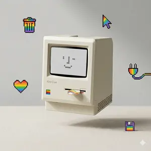 Retro Macintosh Computer Clock - 1984 Nostalgic Desktop Ornament, Creative Tech Gift for Boyfriend/Desk Setup, Unique Office Decor, Funny & Cool Desk Accessories