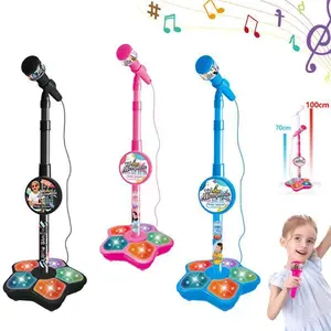 Let the singing fun begin! This kids' microphone stand is adjustable, colorful, and perfect for little performers
