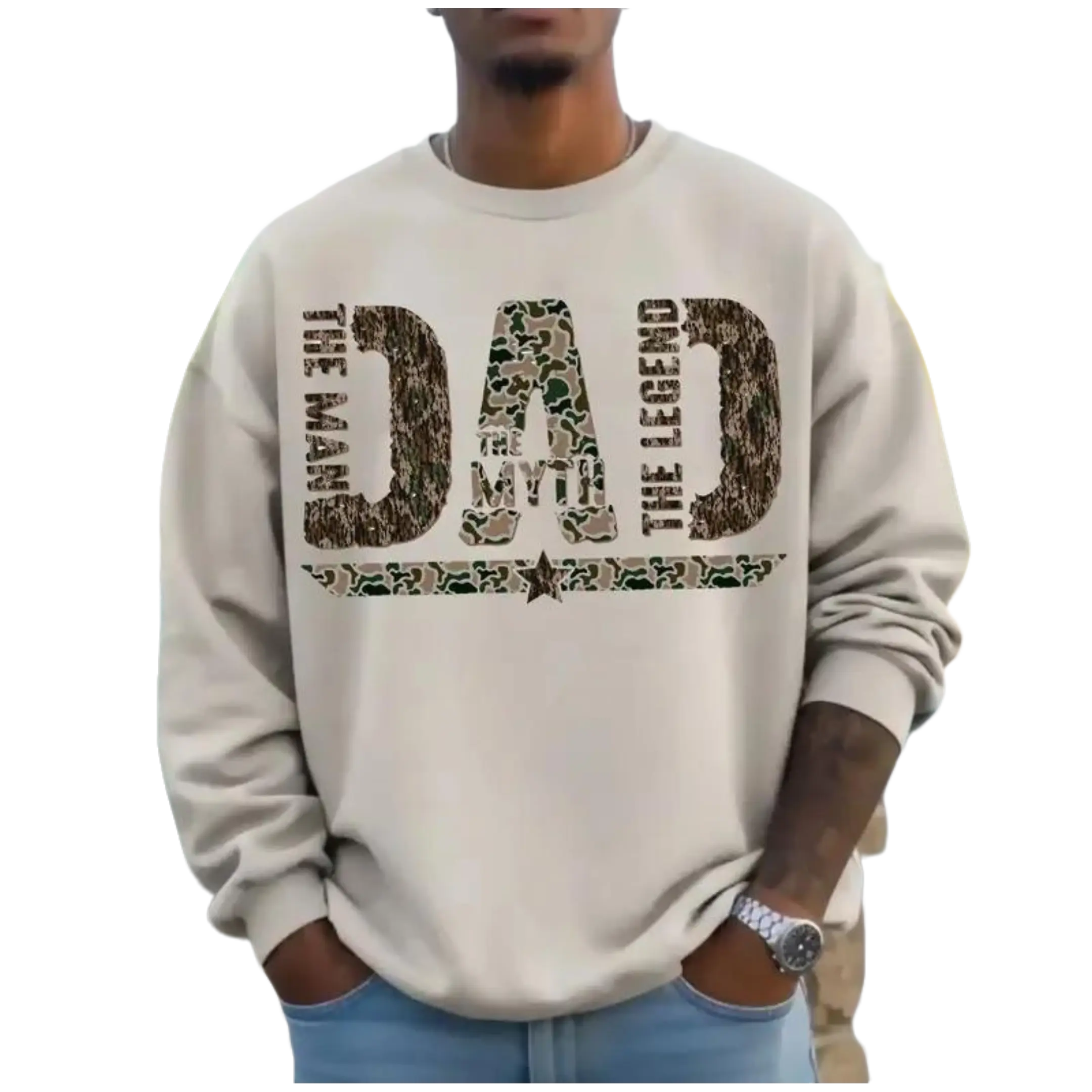 Camo Dad The Man The Myth The Legend Hoodie, Camo Best Dad Ever Sweater, Father's Day Gifts for Hunting Dad - KitchenEra