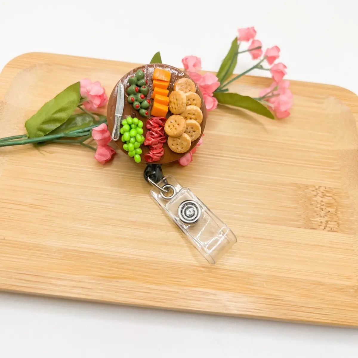 Charcuterie Badge Reel, Handmade Badge Reel.