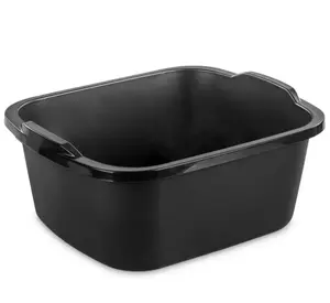 18 Qt. Dishpan, Multi-Purpose Plastic Wash Tub, Kitchen, Sink, Black