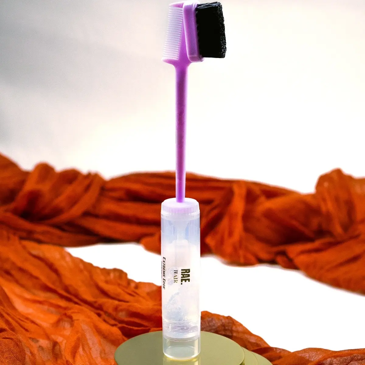 EXTREME Edge Control Brush - Portable 3in1 Brush for Traveling with Chemical-Free Strong Hold Peach Scented Formula