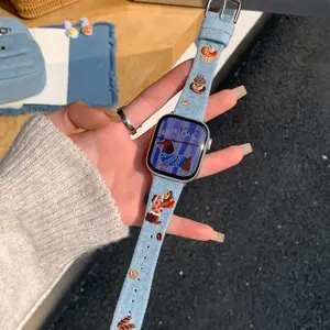 Adjustable Cartoon Dog Embroidery Watch Band, Compatible with Apple Watch S11/s10/9/8/7/6/5/4/3, Fits 49mm-38mm, Durable Design