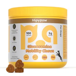 Hipypaw Hip & Joint Mobility Bites for Dogs Natural Joint Health Supplement with Glucosamine & Chondroitin, MSM & Omega-3 Soft Chewsz