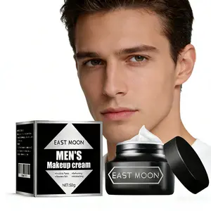 Men's Skin Tone Brightening Cream 50g, Hydrating Moisturizing Face Cream, Lightweight Concealer Covers Acne Marks & Dark Spots, Natural Nude Makeup Look, Oil Control Long Lasting, Easy to Apply Daily Skin Care for Men