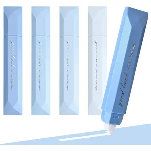 5 count White Correction Tapes, Aesthetic Correction Tape Pens Smooth Pull Out, Easy to Use Pen Shaped Applicator for Students School Office Supplies (Blue)