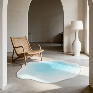 Gradual Color Irregular Rug, Home Decor Room Mat, Bedroom Carpet, Closet Pad, Plush Non-Slip Washable, Modern Living Room Balcony