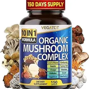 Dietary 5-Month Suppl of 9,700MG High Strength Mushroom Supplement - Lions Mane, Cordyceps, Reishi for Memory and Focus Healthcare