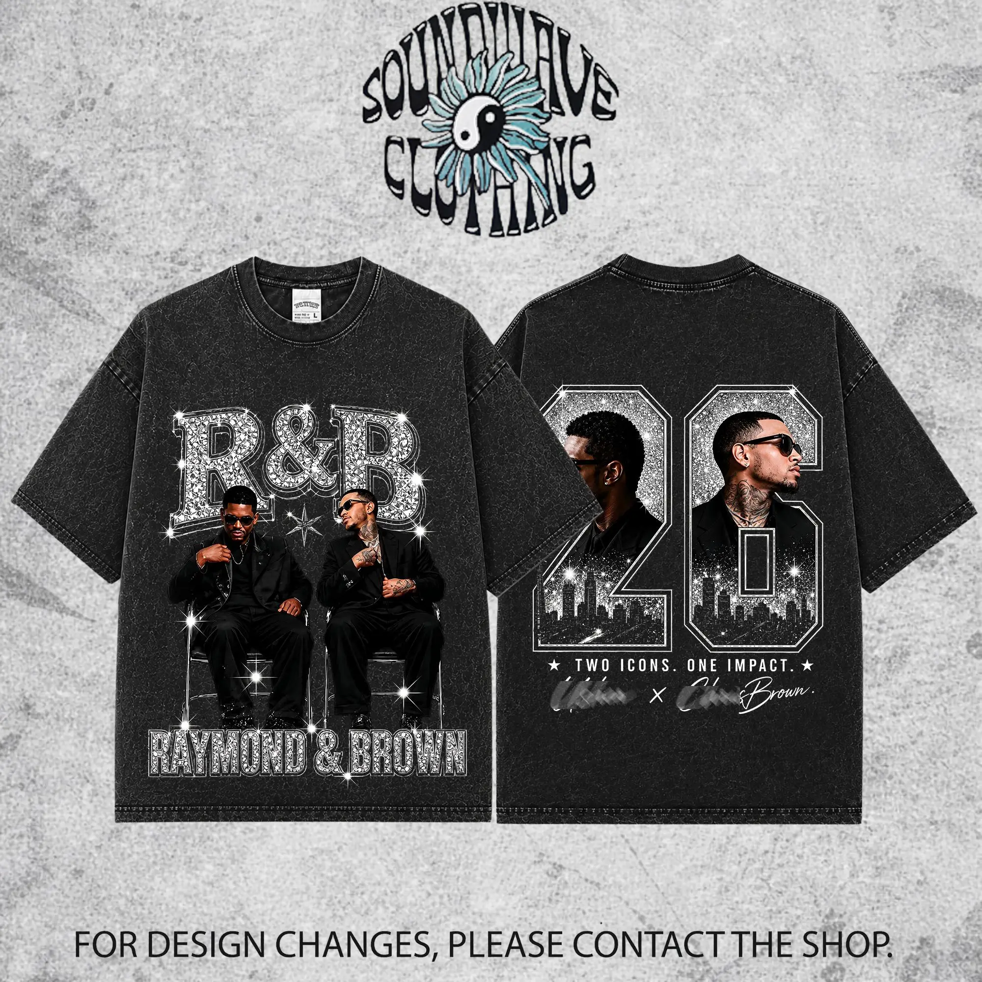 Raymond & Brown R&B Tour 2026 #7 Graphic Premium Washed Cotton T-Shirt - R&B Duo Vintage Concert Merch, Urban Hip Hop Soul Streetwear Tee, Gift for Breezy R&B Fans,Vintage Music Tee