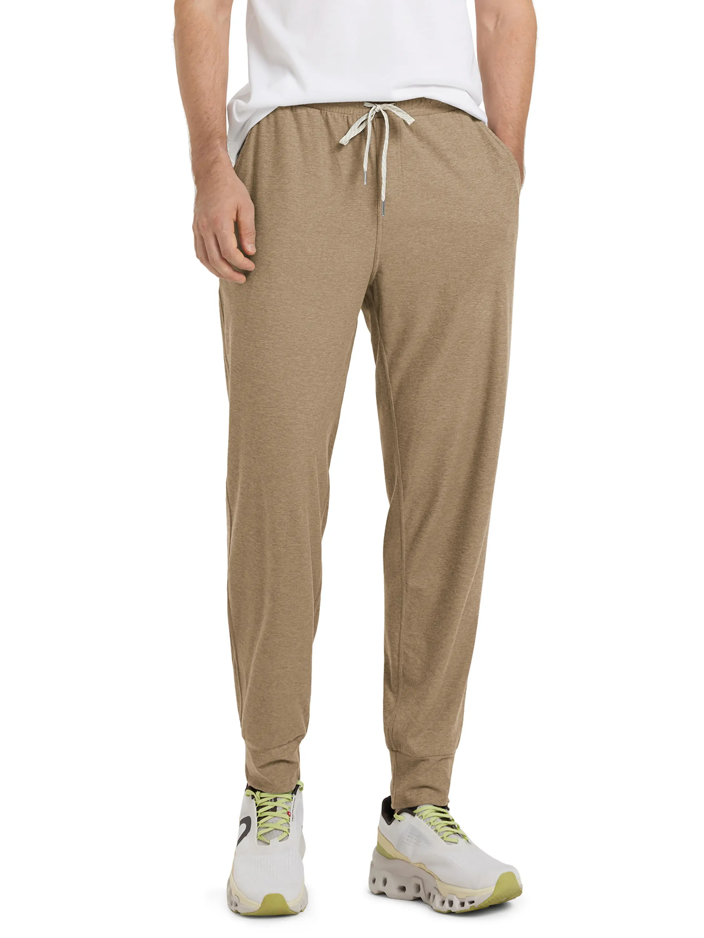 ODODOS Men's Performance Joggers - Ultra Soft odSTRATUM Tech Polyester Plain Male Clothing Sweatpants with Adjustable Waist, Secure Pockets, Odor Control for Light Workouts