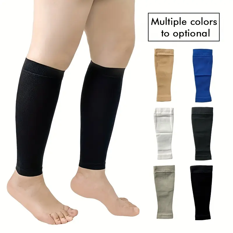 Stylish 20-30mmHg Compression Leg Sleeves, Nylon & Spandex Knee Stabilizer for Sports Performance, Running, and Swelling Support, Knee Brace Sleeve, Compression Support, Nylon Blend