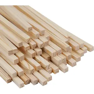 Square Wooden Dowels Wooden Sticks for Crafts 1/4"x 15", 50 count Square  Dowel Rods for Crafting, Unfinished Pine Hard  Sticks for Crafts, Woodworking, Models Making, Dollhouses Miniatures