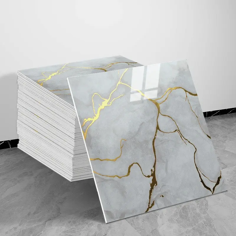 10/20/30 Sheets Thickened Marble Look Self-Adhesive Tile Stickers, Waterproof Anti-Mildew, Easy Peel & Stick Decorative Decal Wall Decal Kitchen Bathroom Wall Decor, Waterproof Wall Decals