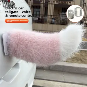 Electric Car Tail Wagging Fox Tail Plush Car Decoration Voice Control Remote Control Moving Tail Funny Car Accessories Cute Animal Tail Auto Exterior Decor Gift for Car Lovers Women Men Funny Gifts