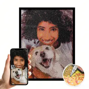 Custom Diamond Painting Kits Full Drill for Adults Personalized Photo Customized Private Picture Home Wall Decor Canvas Gifts for Family,Dog,Mom,Dad,Friends,Lover Crafts