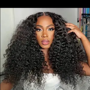 [MeltLuxe] 13x6 HD Transparent Lace Frontal Burmese Curly Human Hair Wig, Pre-Plucked, Spiral Curl Ends, Ideal for Party, #DealsForYou