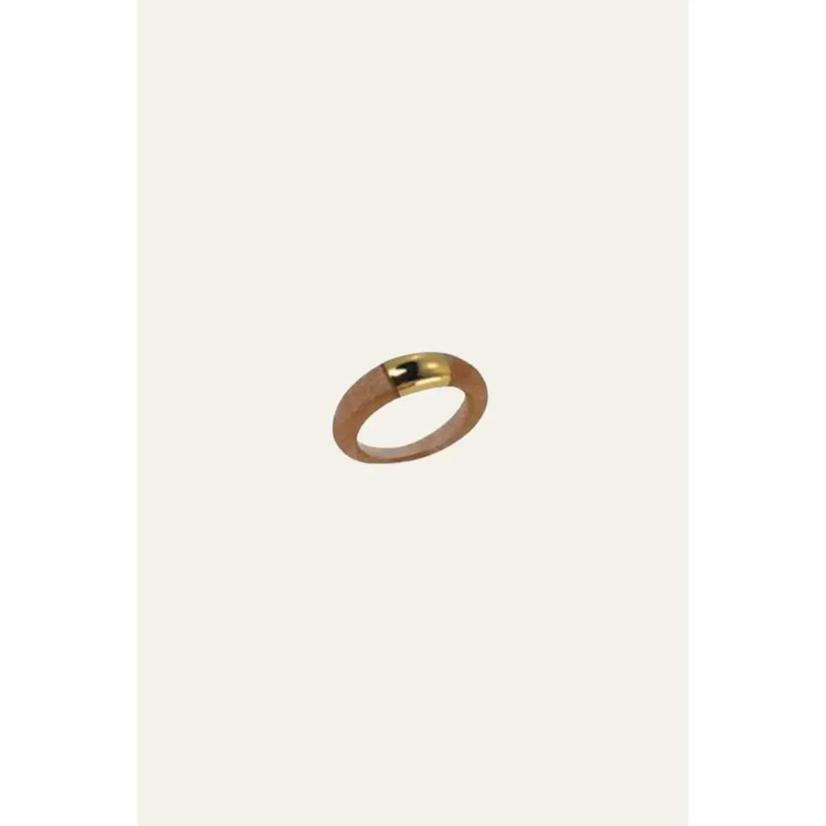 Gold Polished Two Tone Sandstone Ring