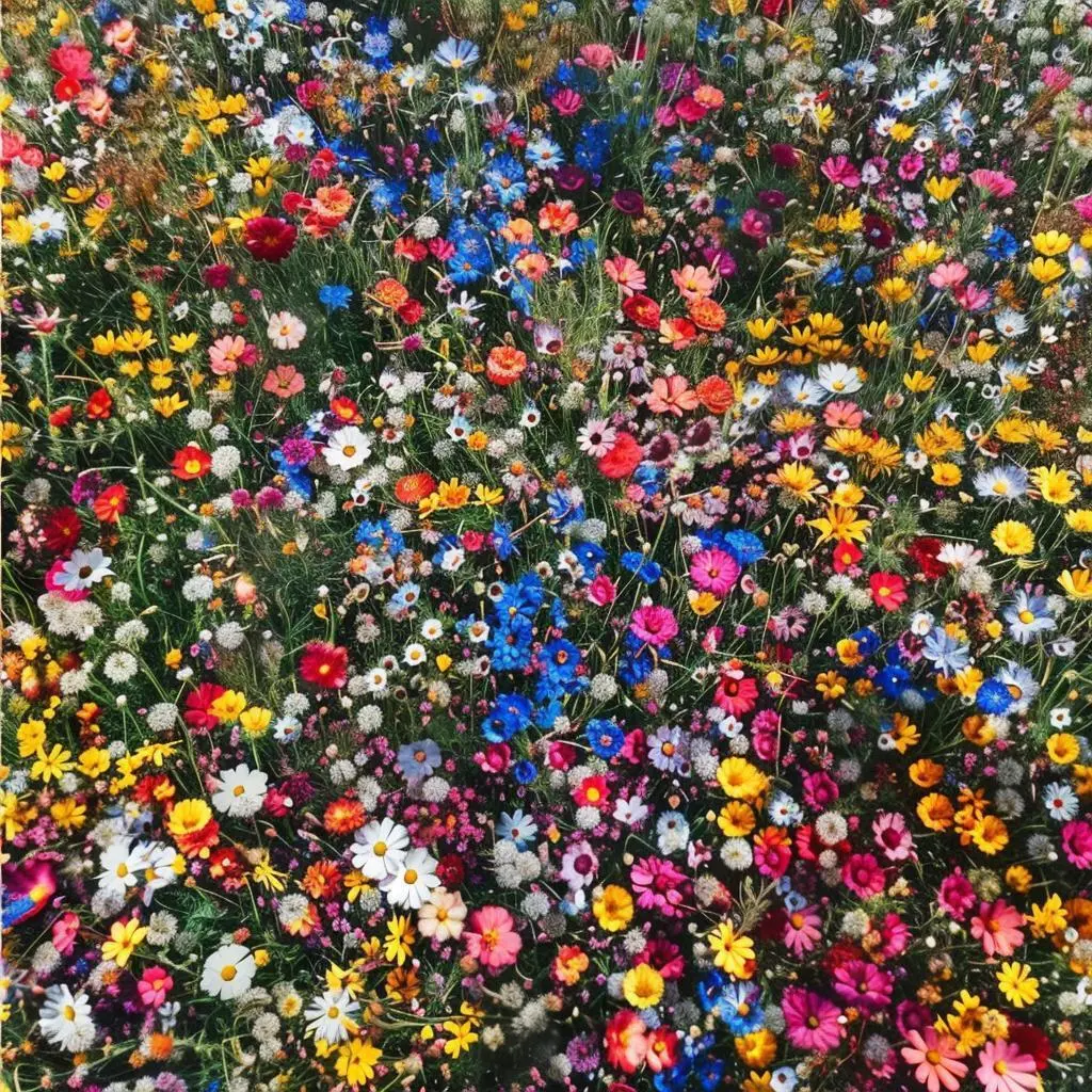 1000 Easy-Grow Drought-Resistant Low-Maintenance Wildflower Seed Blend - Grow-at-Home Flowers for Flower Bed, Natural Landscaping, Pollinator Boost, 4"×4" Outdoor Garden Supplies Seed Pack