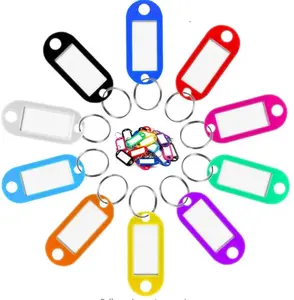 120 Pcs Key Labels with Label Window and Ring by Key Ring Tags