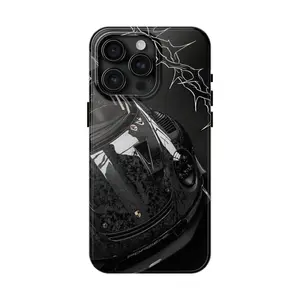 Black Porsche Car Phone Case Design | Super Car Inspired Themed Phone Case Premium Matte Texture, Protection, Shockproof, Anti-Drop, Anti-Fingerprint For IPhone 17-12, Pro Max, Pro Plus, and Samsung S25-22 Protection Safety