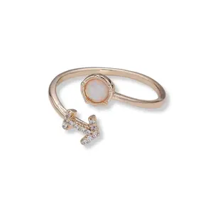 Sagittarius Opal Stone Gold Ring