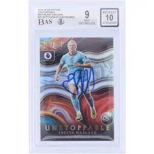 Erling Haaland Manchester City Autographed 2022-23 Panini Select Unstoppable #20 Beckett Fanatics Witnessed Authenticated 9/10 Card - Fanatics Authentic Certified