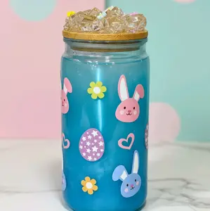 Vaso Snowglobe 16oz - Efecto Ojo de Gato (Azul Galaxia) - Tapa con Cristales