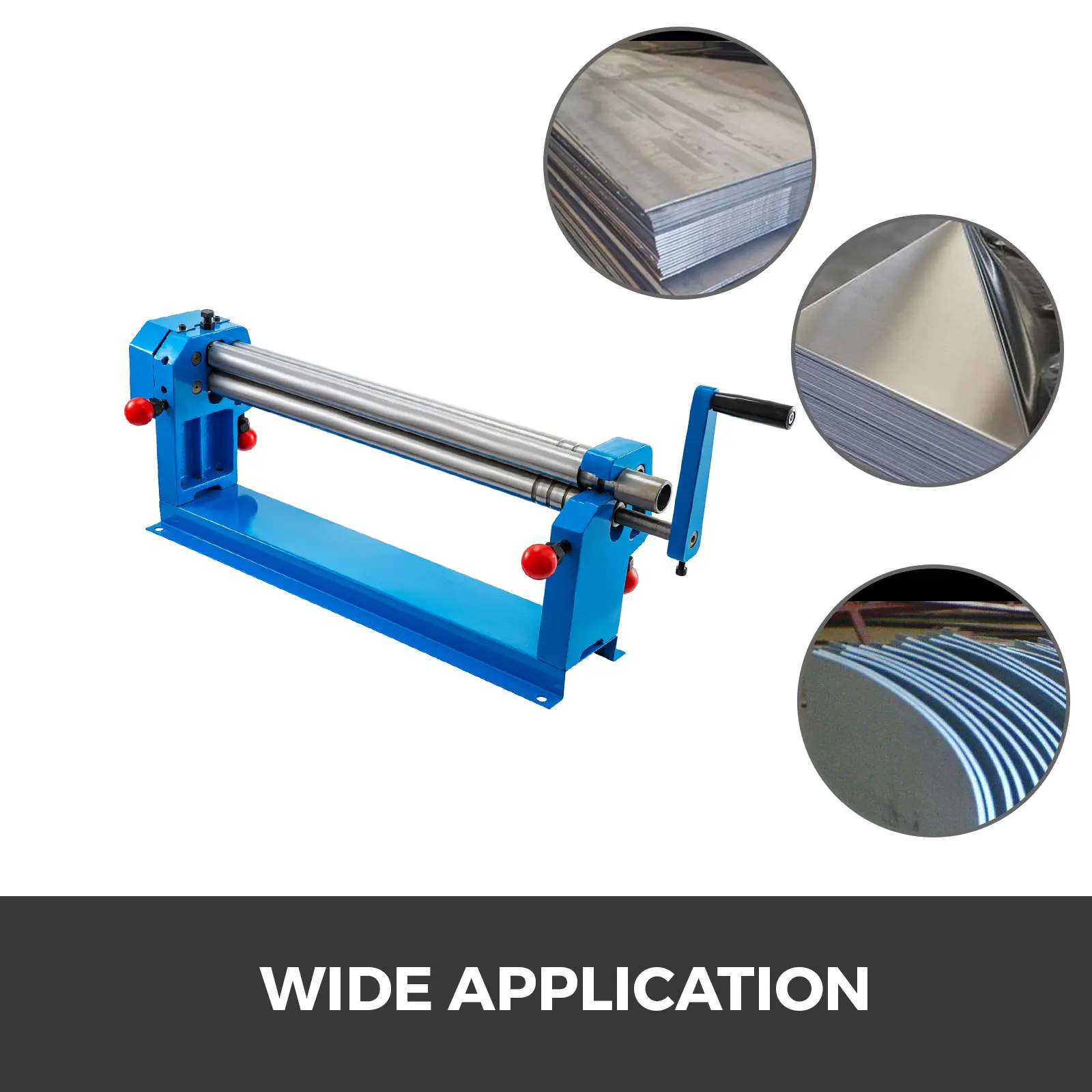VEVOR 24 in. Slip Roll Roller Metal Plate Bending Round Machine, Slip Roll Machine Up to 16 Gauge Steel, Sheet Metal Roller, Slip Rolling Bending Machine with Two Removable Rollers