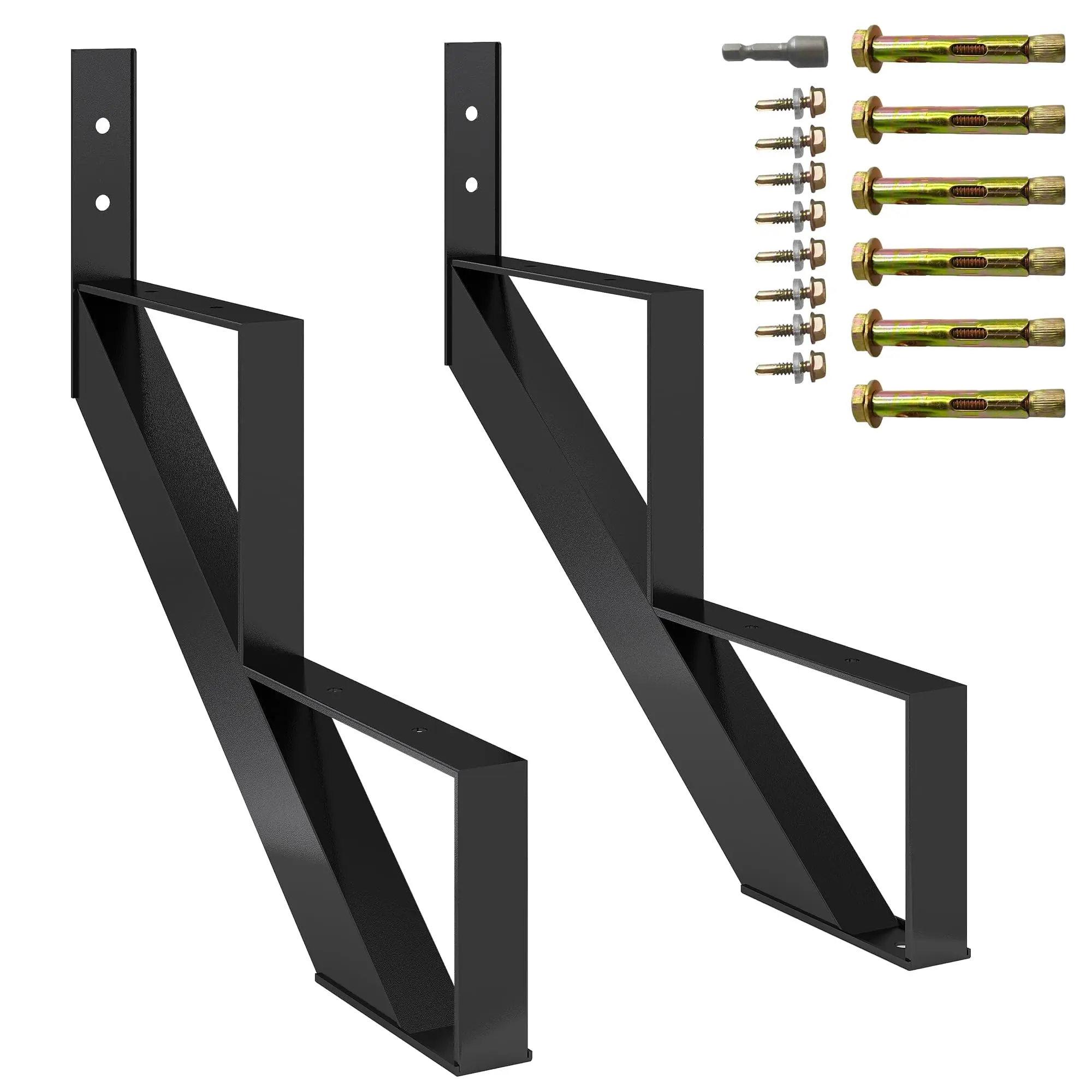 Garvee Steel Stair Elevator, Metal Ladder Stringer with Reinforced Support Legs, Durable Steel Ladder Rope for Indoor/Outdoor Steps, Pack of 2, 2