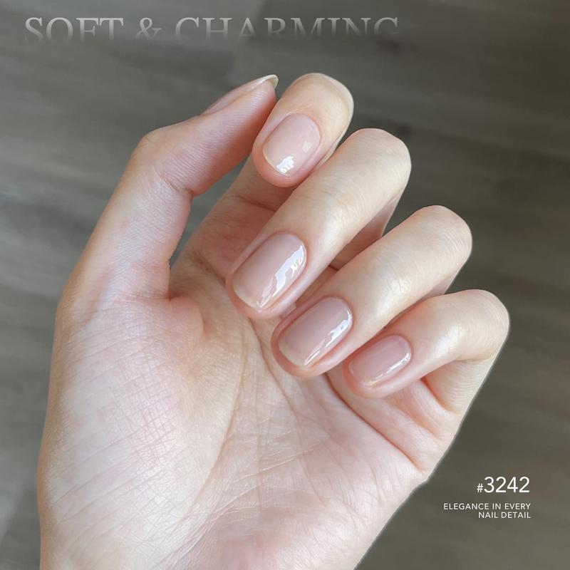 GAOY Nude Symphony Natural Jelly Gel Nail Polish Set, 6 Colors Sheer Pink UV Gel Polish, for Salon Manicure & Nail Art DIY at Home