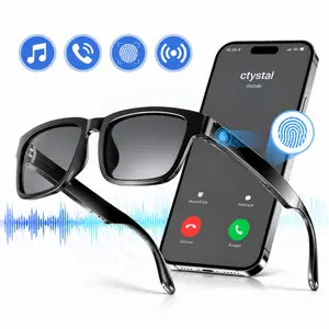Smart Bluetooth Audio Glasses with Open Ear Speakers and Built in Microphone for Hands Free Calling, Voice Assistant, Anti UV Sunglasses with Touch Control for Running, Driving and Outdoor Activities