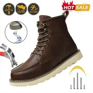 Anti Slip Steel Toe All Seasons Work Boots Men's Breathable Safety