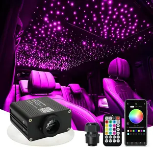 1000pcs*0.02in *6.5ft Fiber Optic Car&Home Headliner Star Light Kit,Roof Ceiling Lights,Color-Changing, App+24 Key Remote Control, Static 15 Color And Rgb Light Change, Fade, Jump, Spark And Adjust Brightness, Mode Speed Adjustment,Interior Led Vehicle