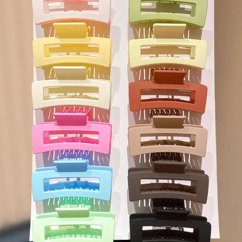 12 Random Color Square Hair Clips Hair Claws Set, Claw Clip Pack, Super Cute Clips, Fashion Cute Girls Gift, Essential Women's Hair Accessory, Perfect for Daily Wear, Fashion Hair Accessories, Hairclips
