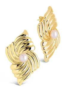 Fantaise Pearl Statement Stud Earrings
