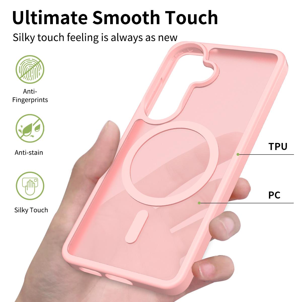 MagSafe Compatible Sam Case Shockproof Matte Translucent Cover with Camera Protection, Slim Fit for SAM S24/25/26 Series black