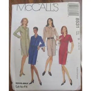 McCall's 8531 Size B (8-10-12) New Uncut Dress Pattern 1996