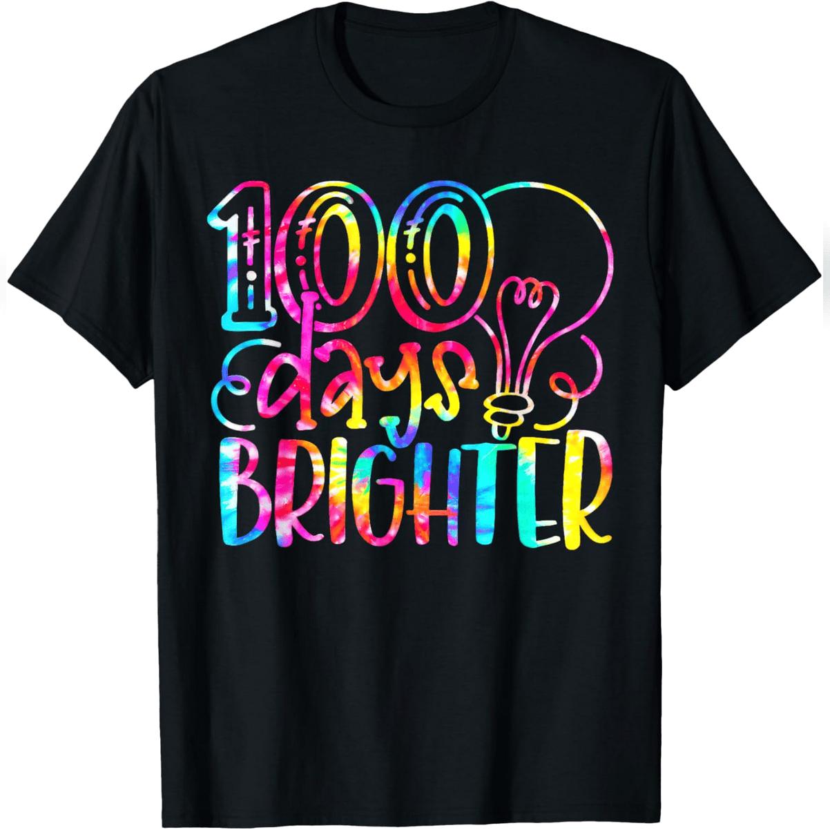 100 Days Brighter Student Happy 100th Day Of School T-Shirt Comfy Everyday T-Shirt 100 Days Brighter Student Happy 100th Day Of School T-Shirt Comfy Everyday T-Shirt