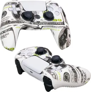 PS5 Controller Skin with Cash Money Design, Scratch-Resistant Protective Cover and Joystick Caps for PS5 Gamers