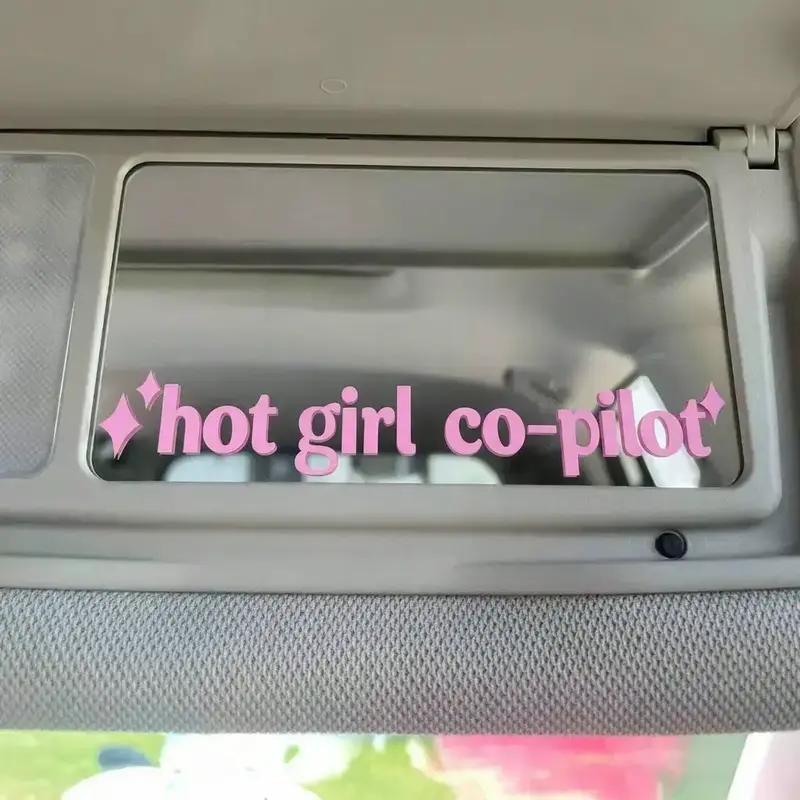 Car Rear View Mirror Decal Sticker, Letter Pattern Car Decal, Car Interior Decoration Accessories, Car Accessory, Windshield Sticker, Car Decorations, Car Stickers, Sticker For Cars