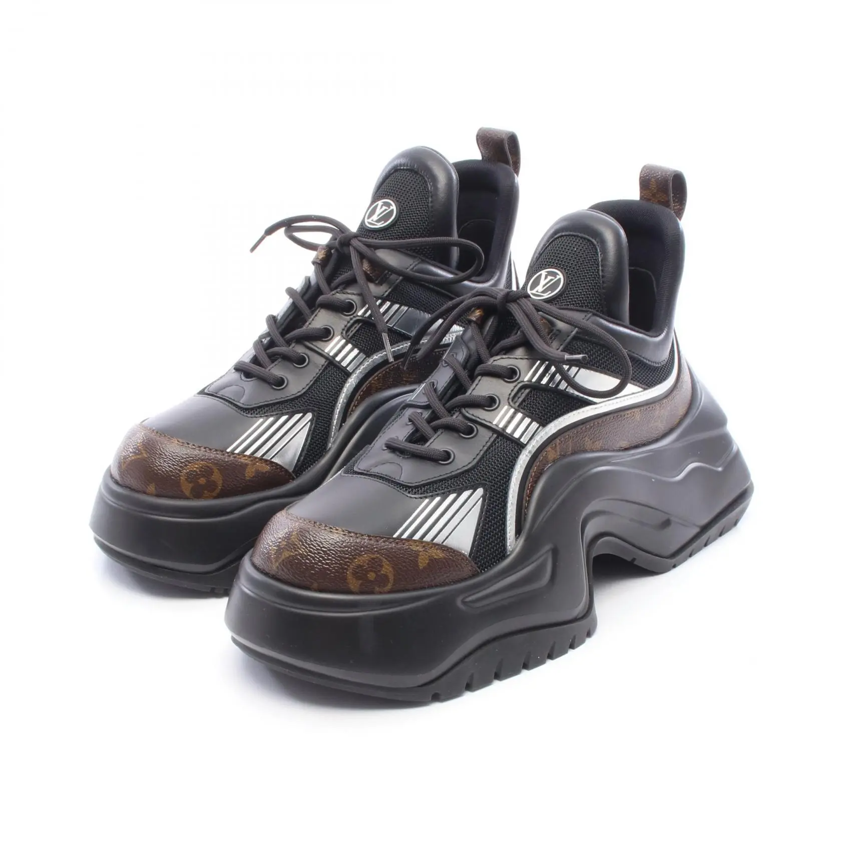 Pre-owned Louis Vuitton Canvas Small Leather Goods LouisVuittonLVARCLIGHT2LINEMonogramSneakers