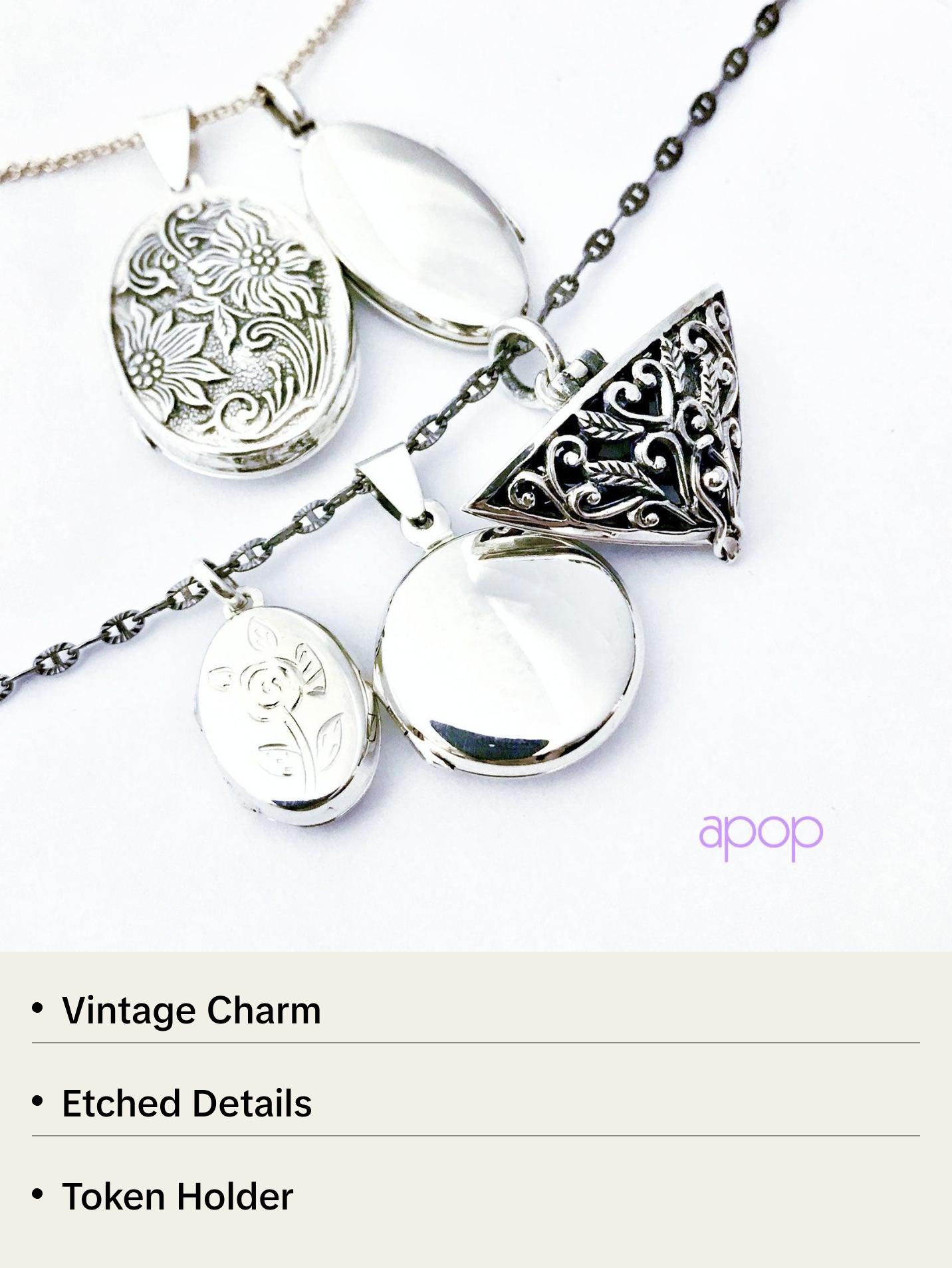 Gold Vintage Style Oval Locket Pendant