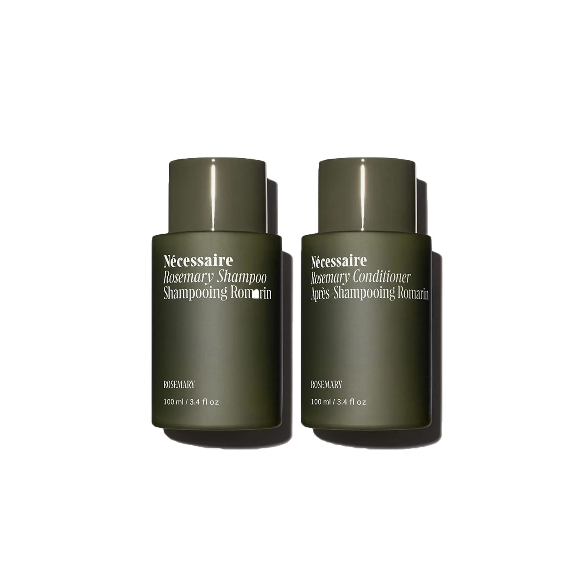 Nécessaire Rosemary Hair Duo | Multi-Protein Strengthening Shampoo + Conditioner For Thinning Hair. For Women + Men. Good For All Hair Types/Textures. Free Of Sulfates. Color-Safe. 100 ml / 3.4 oz