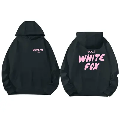 White Fox Hoodie Lover Hoodie Pink Hoodie Rosado White Fox Logo